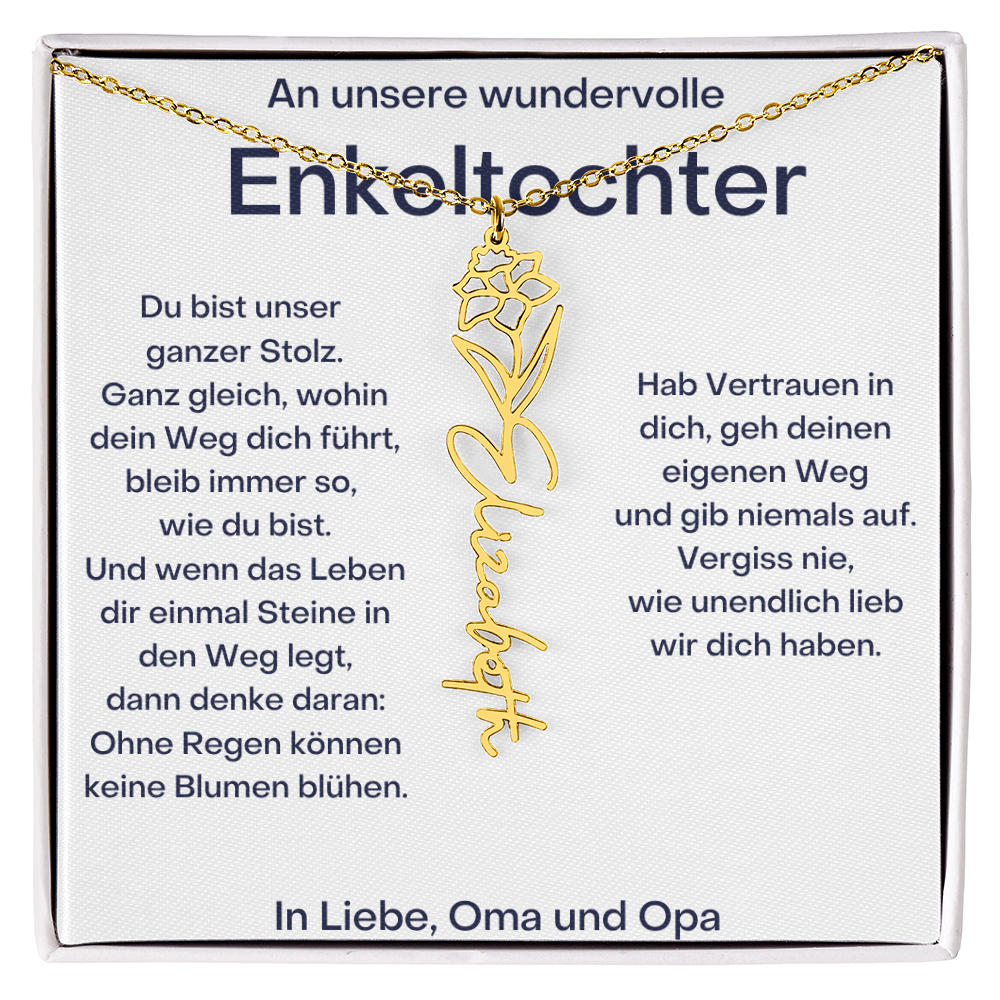 Geburtsblumenkette Mit Namen – Von Oma Und Opa