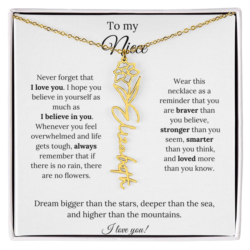 To My  Niece Birthmonth Flower Necklace 4