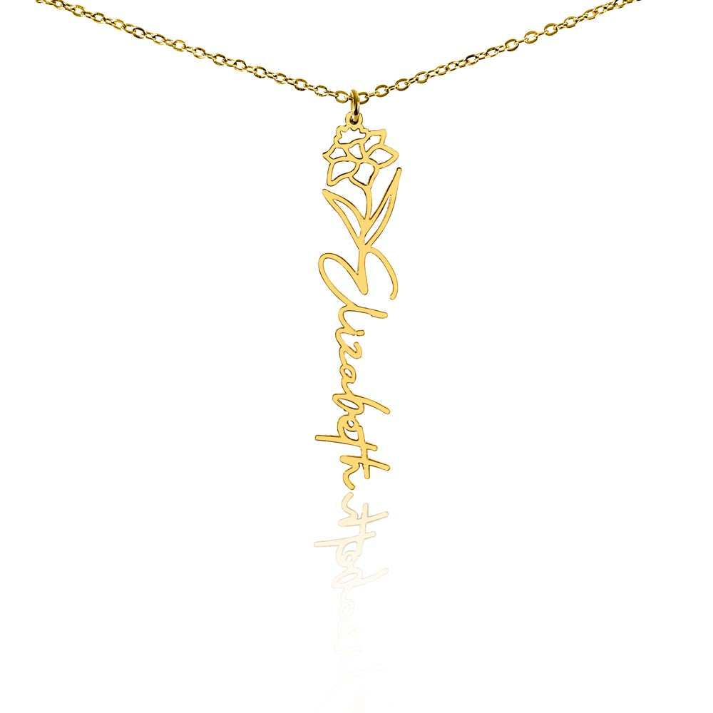 Happy 13th Birthday - Flower Name Necklace