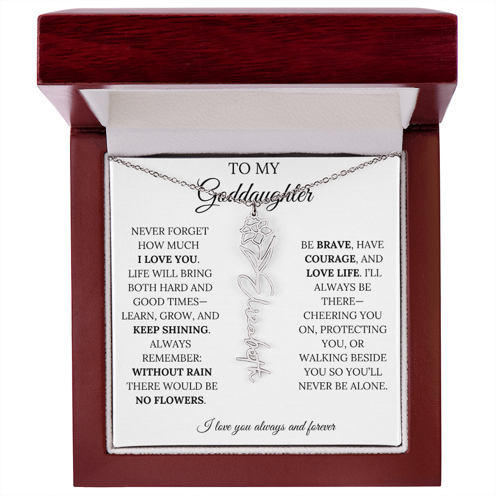 To My Goddaughter - Keepy Shining - Flower Name Necklace