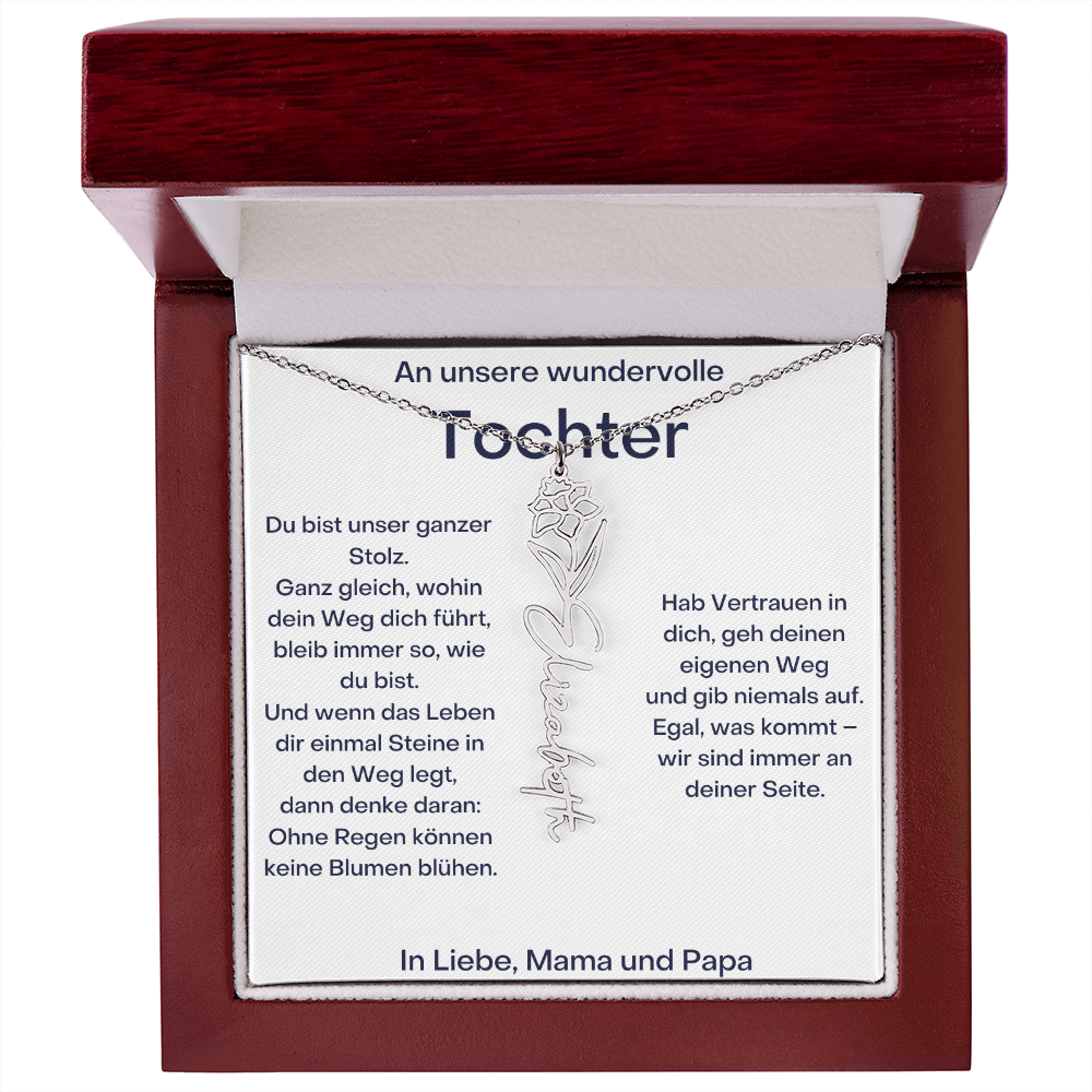 Personalisierte Namenskette Tochter Geschenk - Von Mama und Papa