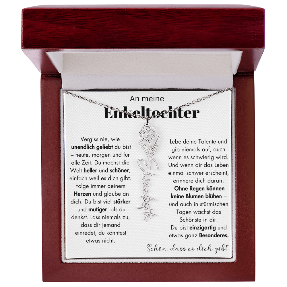 Geschenk Enkeltochter Schmuckkarte mit Spruch unendlich geliebt Mutmacher Erinnerung Weihnachten Geburtstag