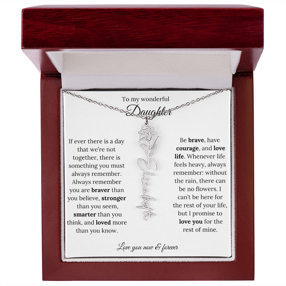 Custom Floral Jewelry Gift For Daughter