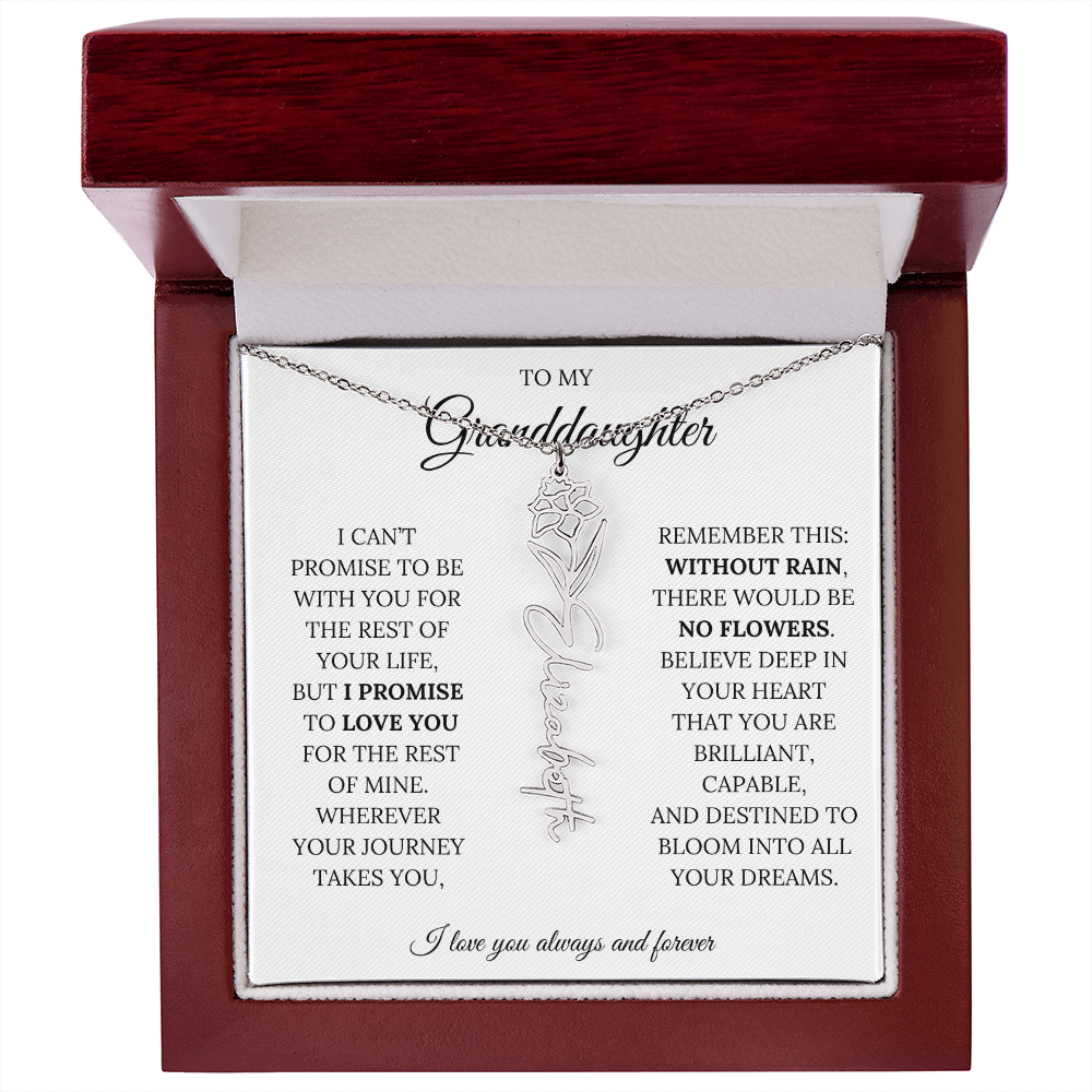 To My Granddaughter - You Are Destined To Bloom Into All Your Dreams - Flower Name Necklace