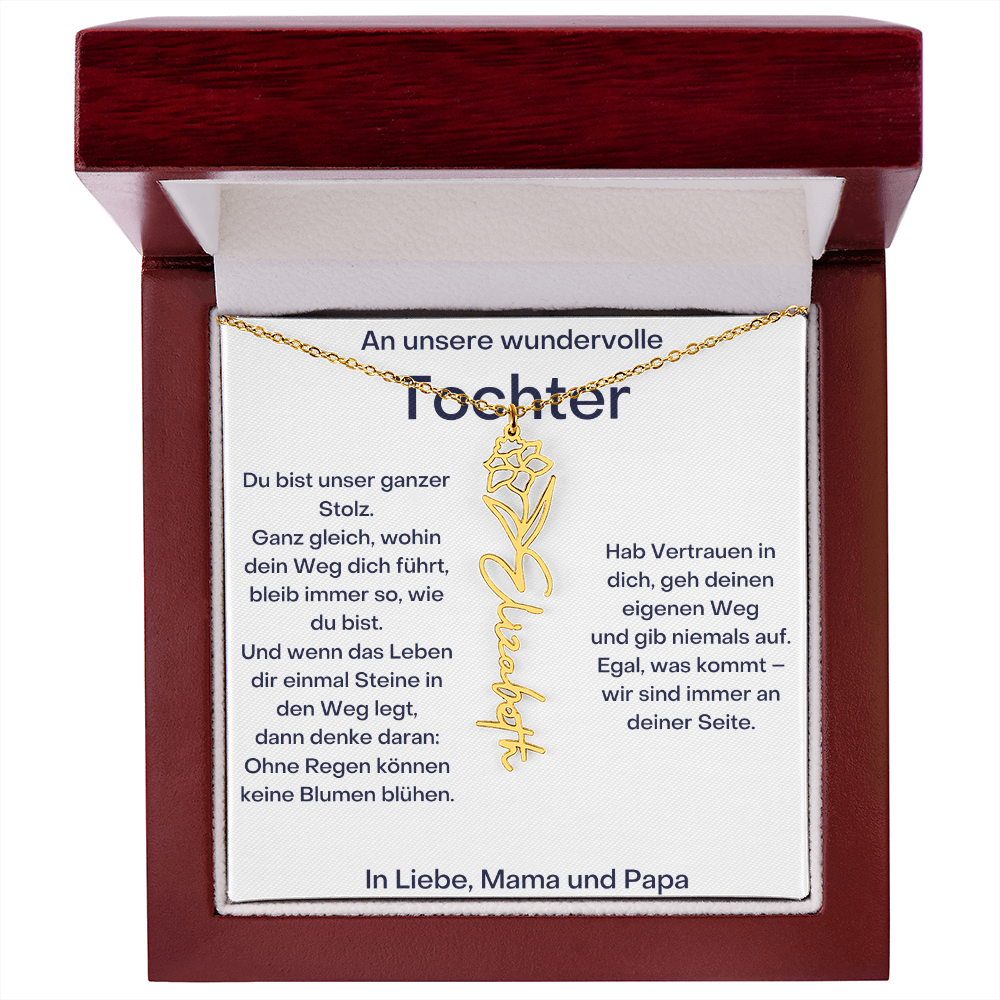 Personalisierte Namenskette Tochter Geschenk - Von Mama und Papa