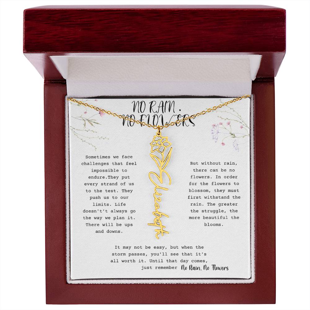 No Rain, No Flowers - Flower Name Necklace 1
