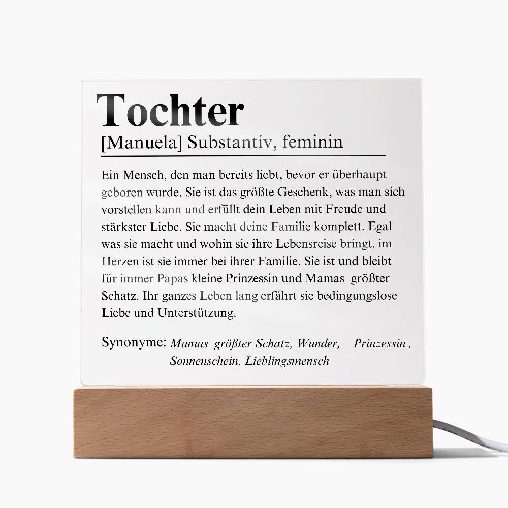 Tochter Definition Acryl Platte Poster