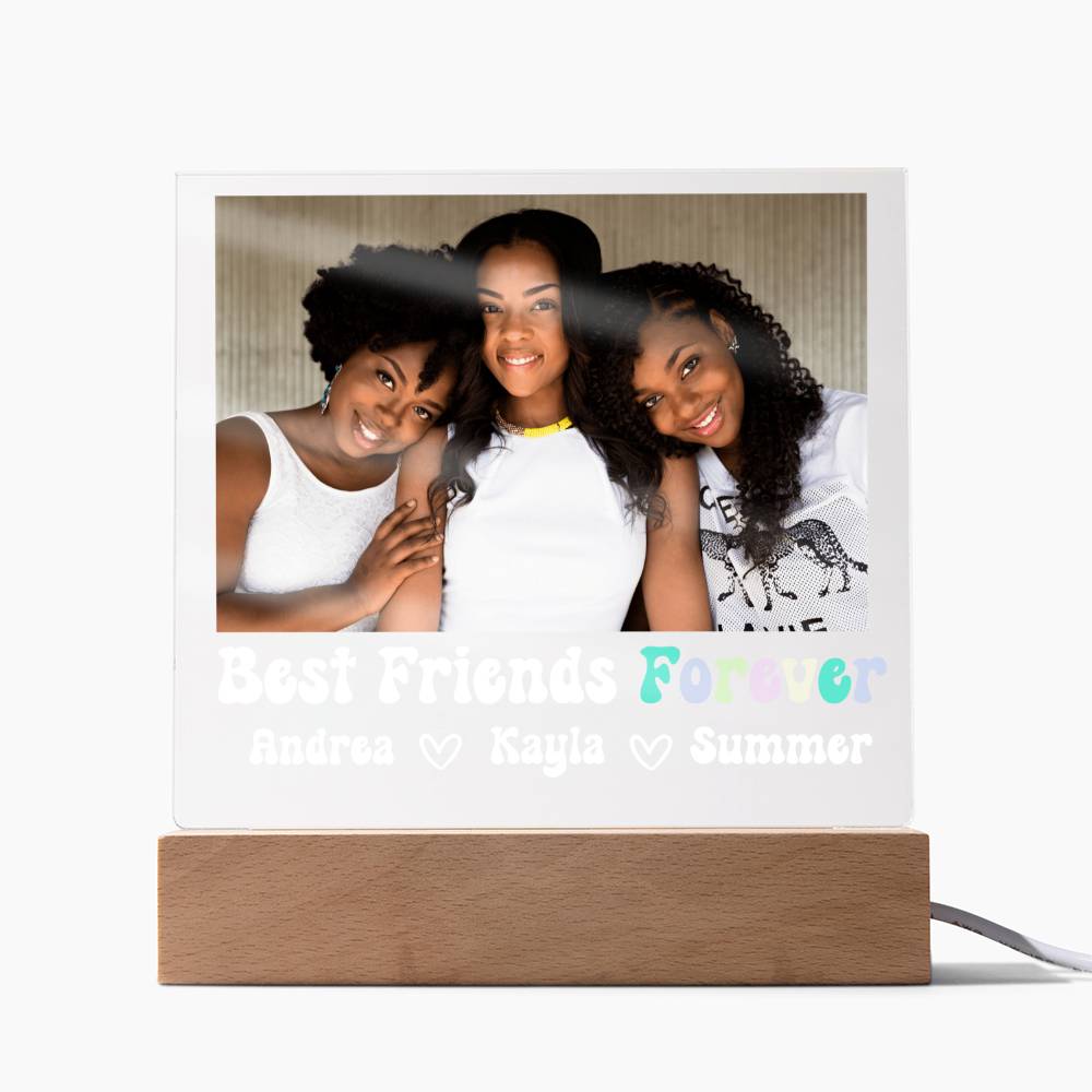 Best Friends Forever 15 - Acrylic Square Plaque (white text)