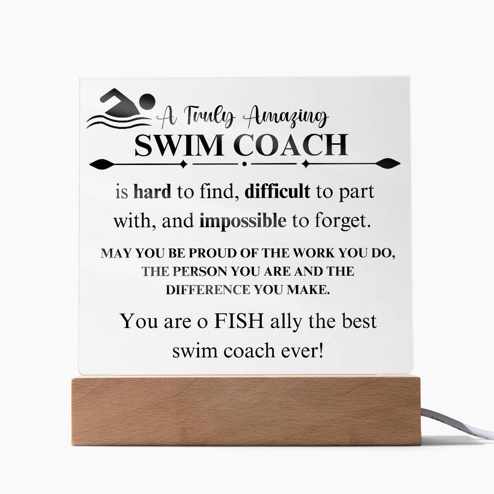 Swim Coach Gift 2 - Acrylic Square Plaque