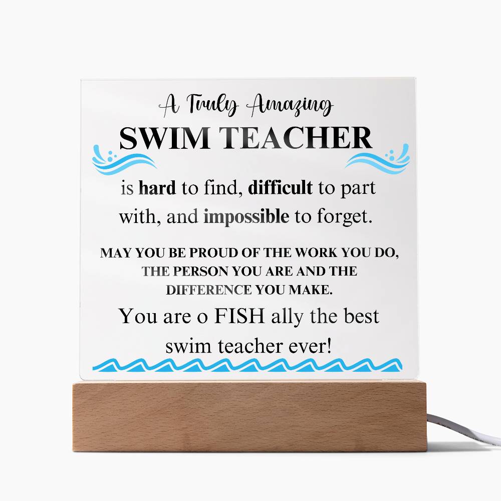 Swim Coach Gift 4 - Acrylic Square Plaque