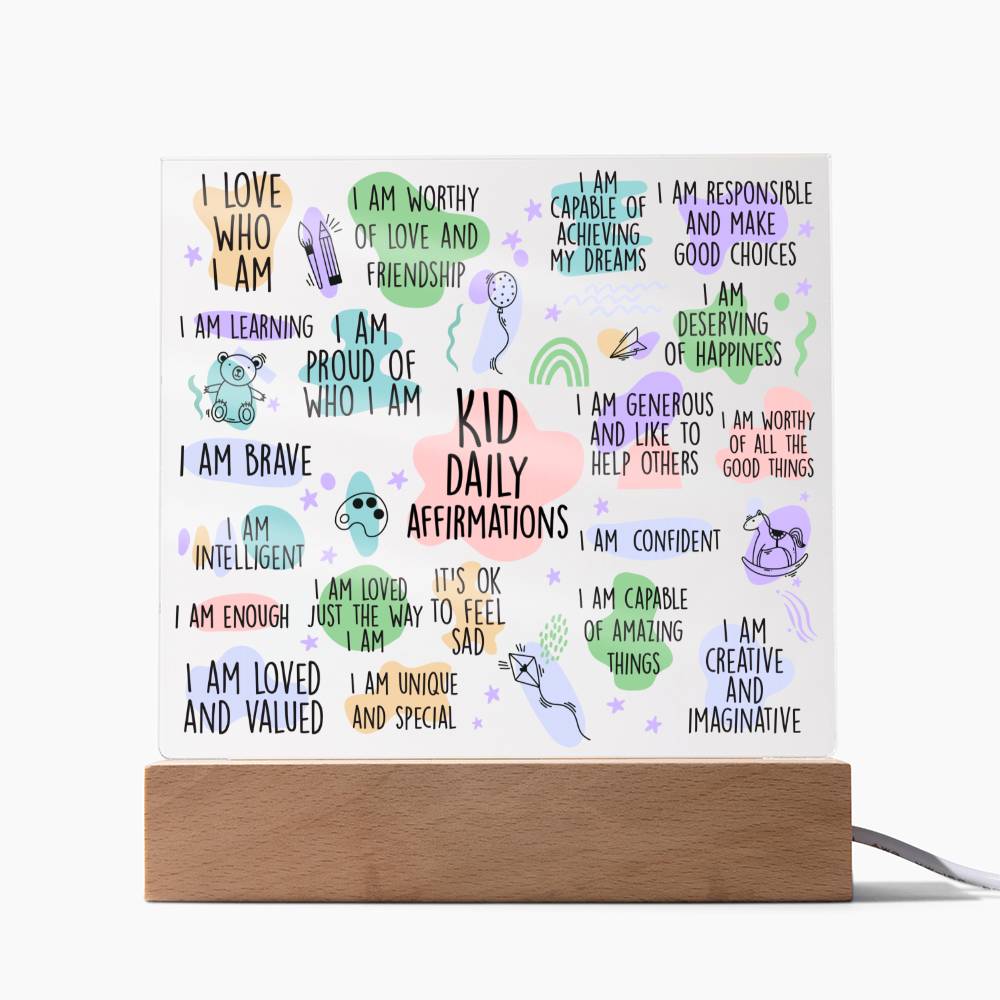 Daily Reminder Acryl Kids 5 - Acrylic Square Plaque