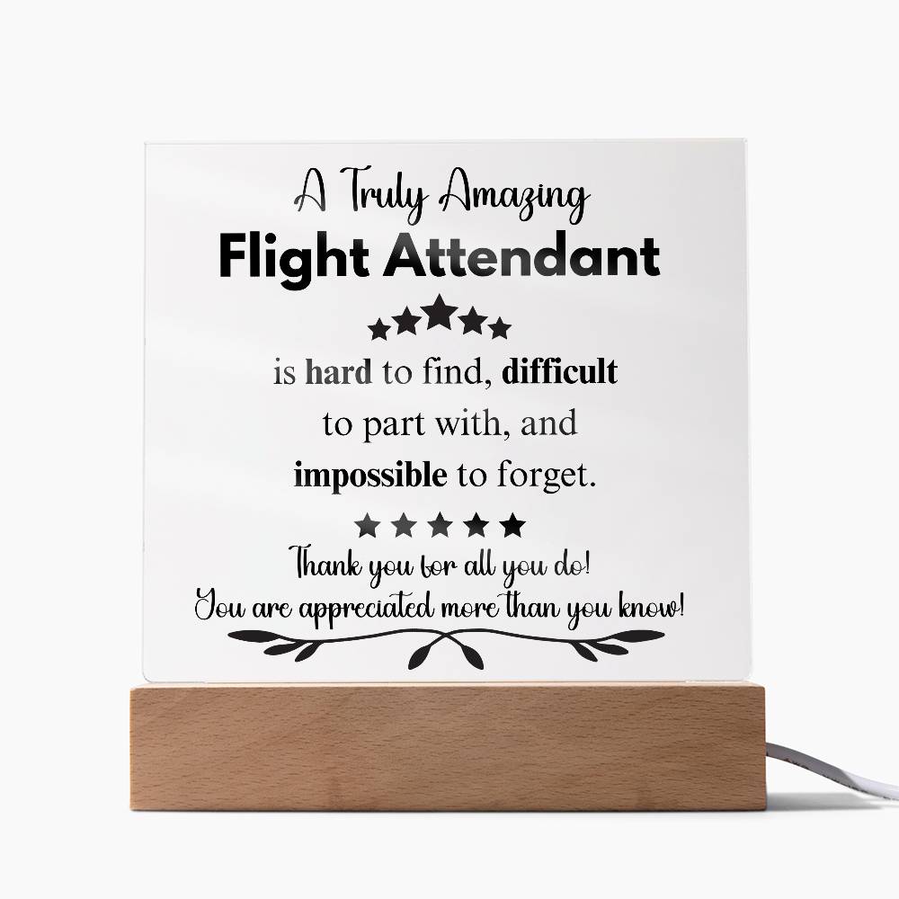 Personalized Flight Attendant Gift - Acrylic Square Plaque