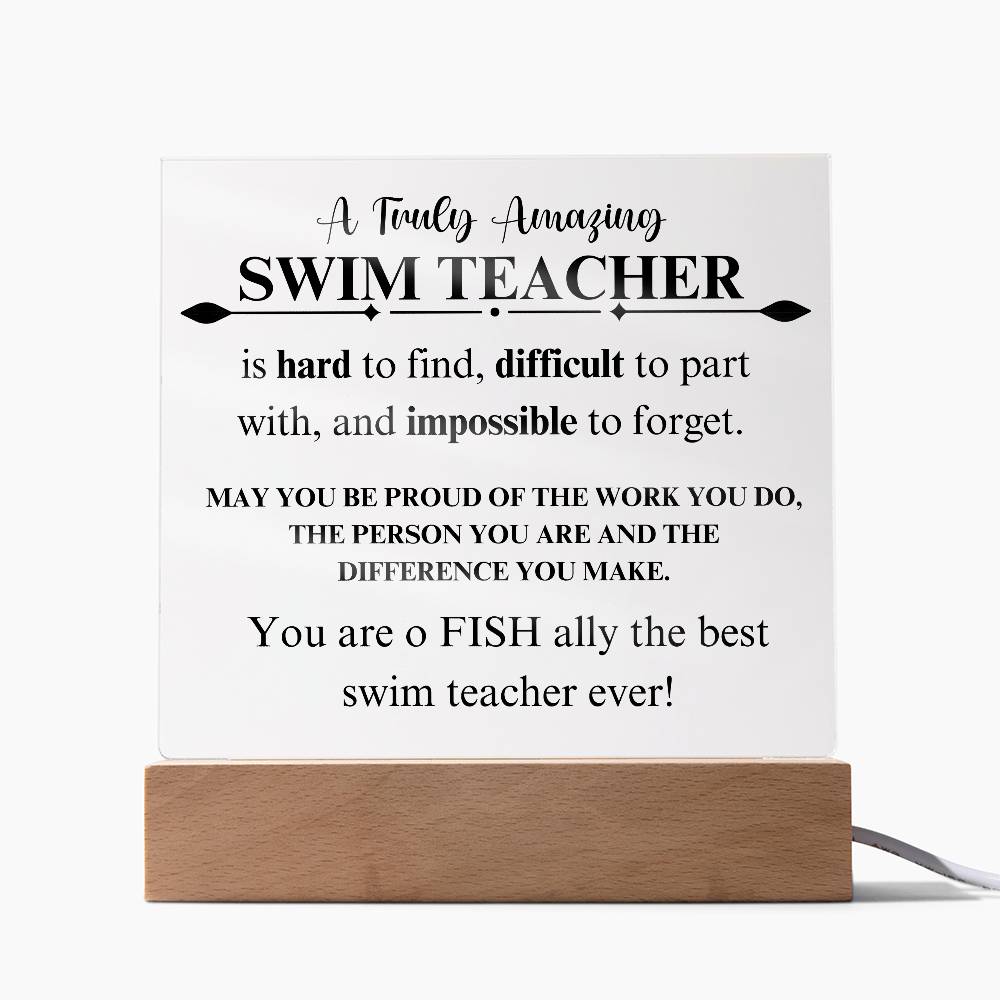 Swim Coach Gift 1 - Acrylic Square Plaque
