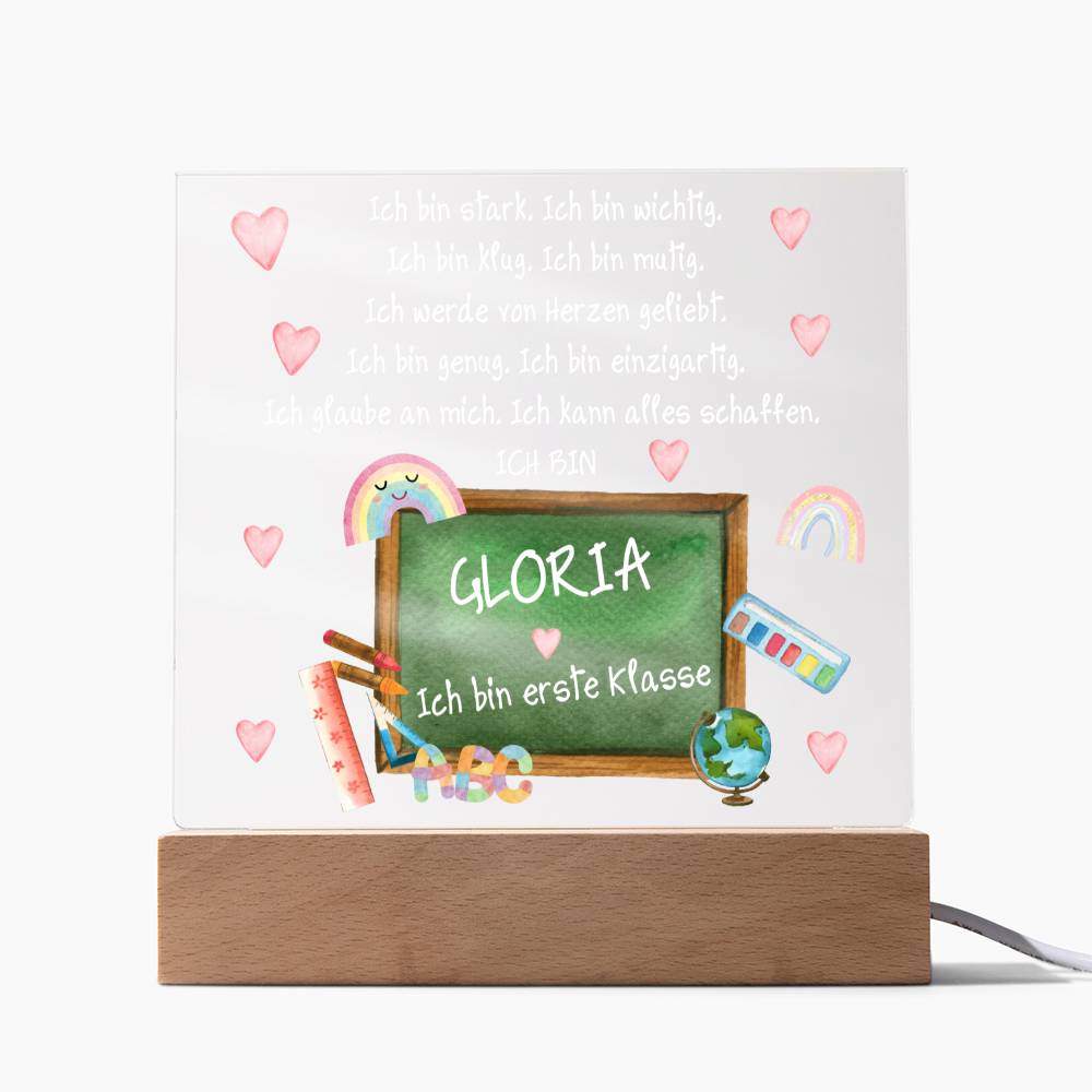Personalisiertes Geschenk Zum Schulanfang - Acrylic Square Plaque