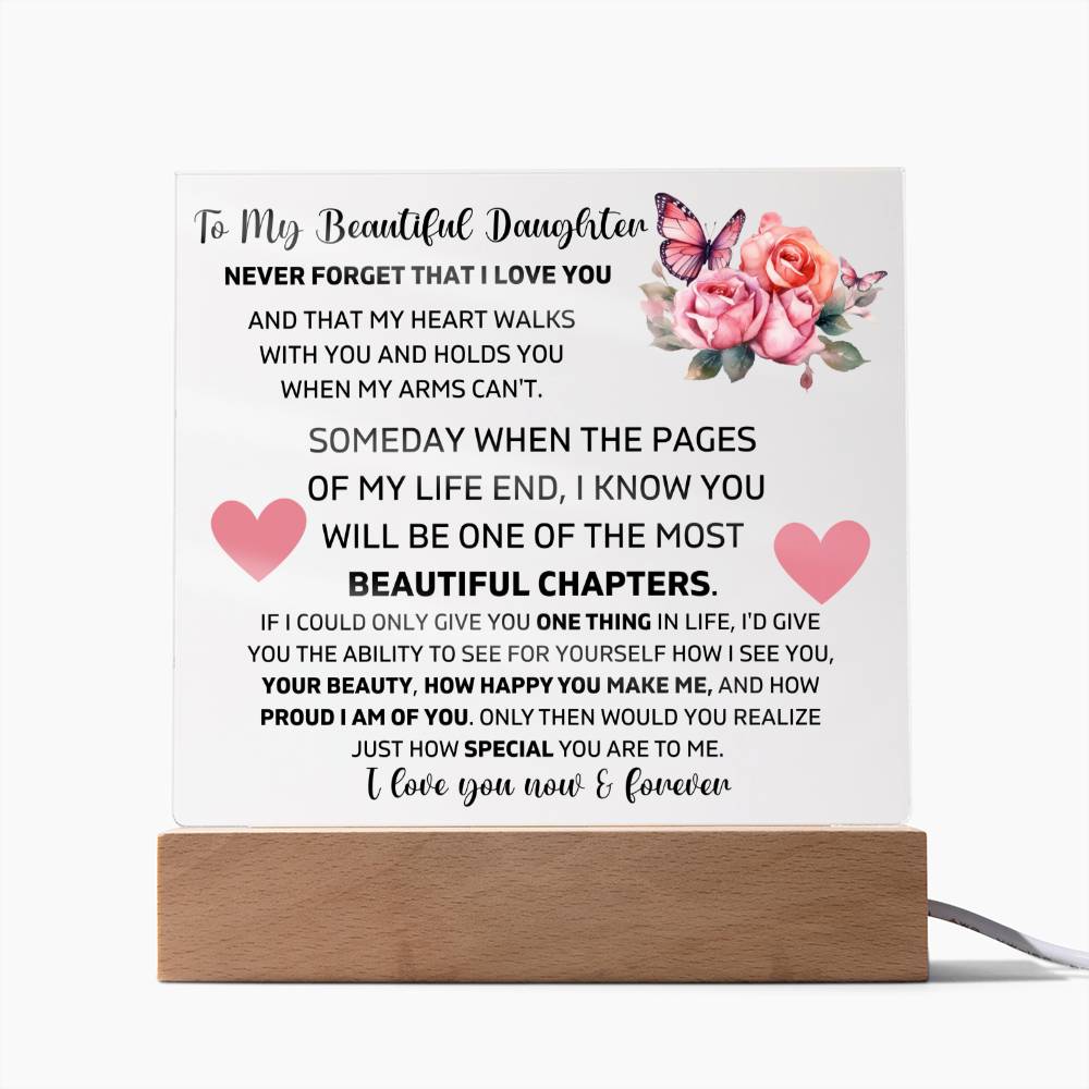 To My Daughter - Proud Of You - Square Acrylic Plaque