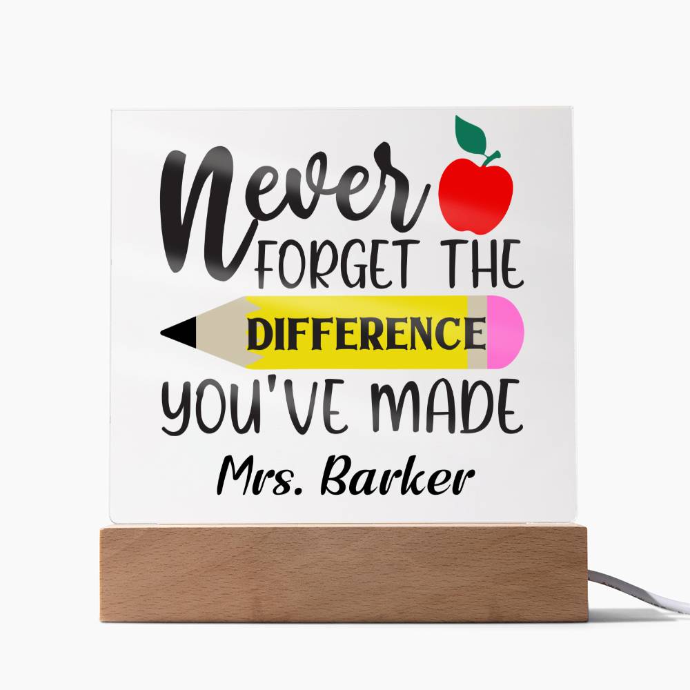 Teacher Square Acrylic Plaque 5