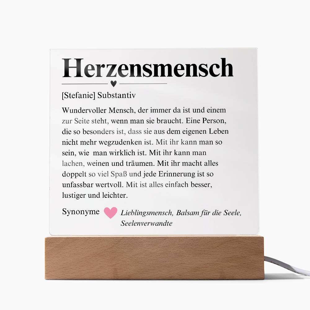 Herzensmensch Definition Deko Platte 3