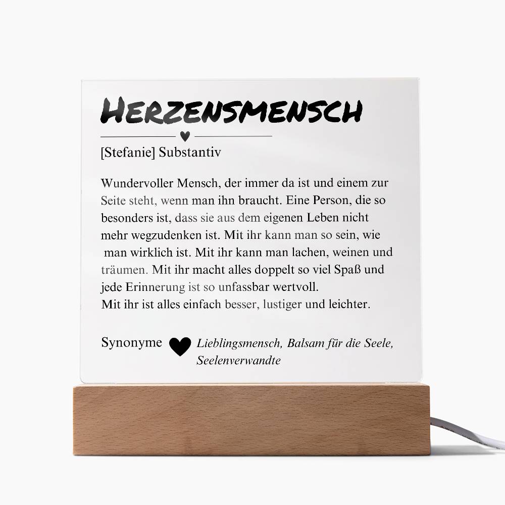 Herzensmensch Definition Poster Acryl Platte Deko 5