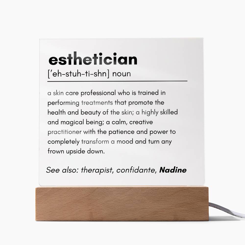 Esthetician Definition Acrylic Plaque 1