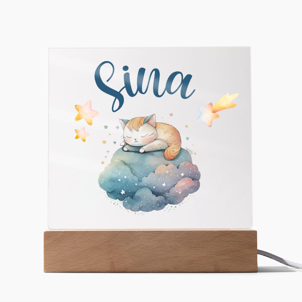 Nachtlicht Personalisiert Mit Namen - Acrylic Square Plaque