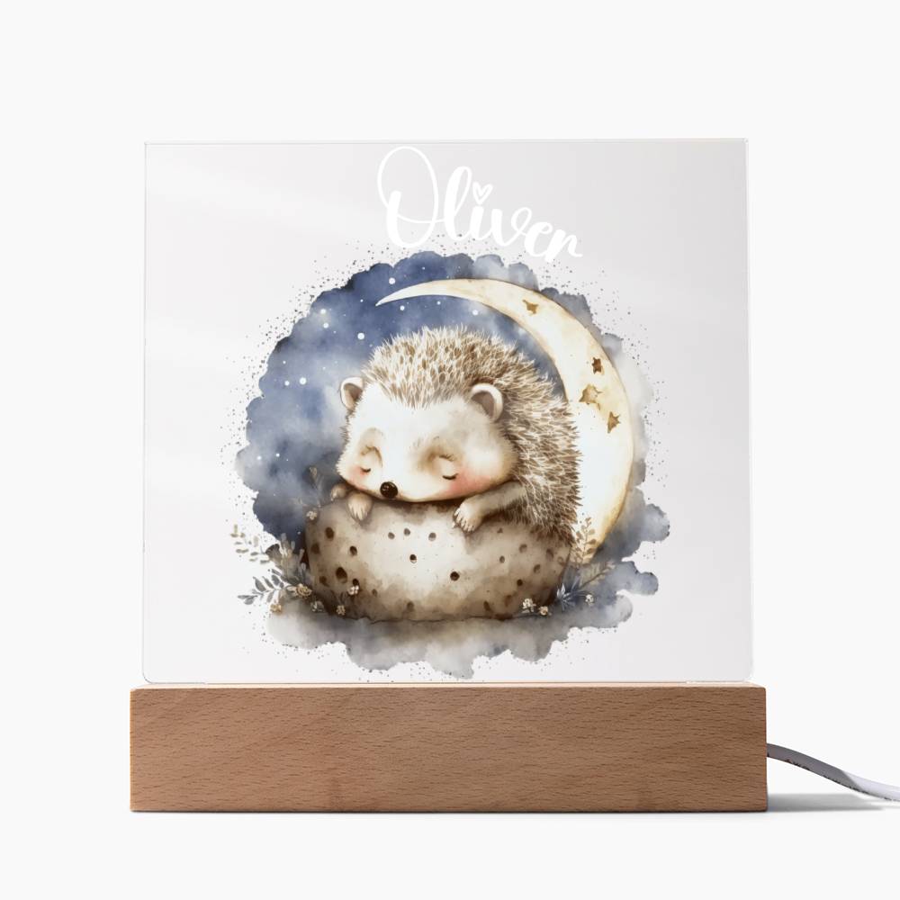 Night Light Personalized With Name - Acrylic Square Plaque