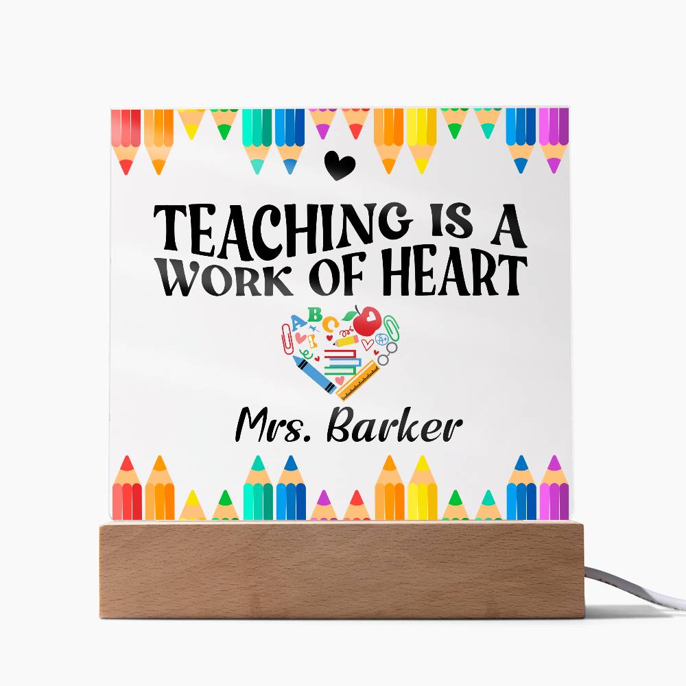 Teacher Square Acrylic Plaque 11
