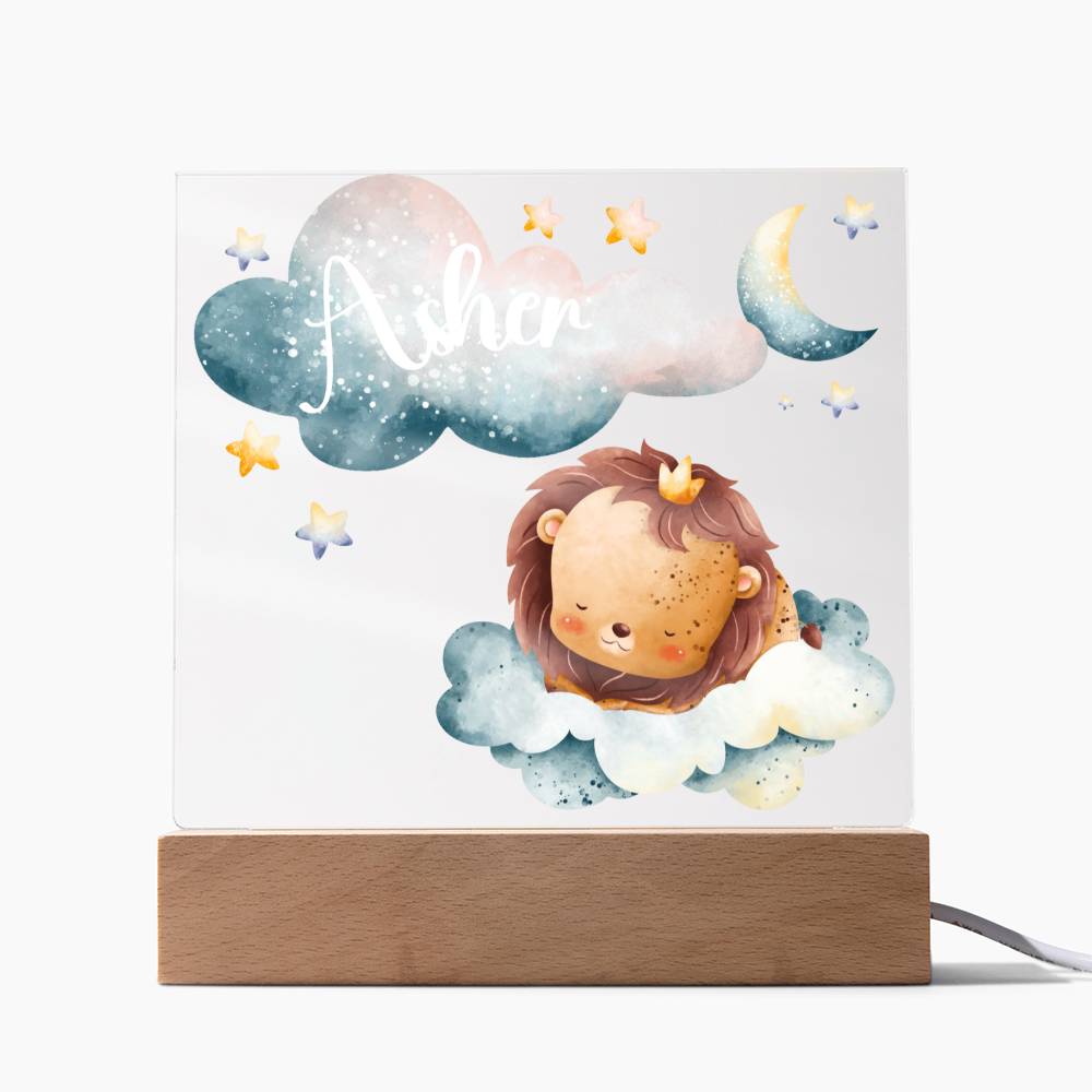 Night Light Personalized With Name - Acrylic Square Plaque
