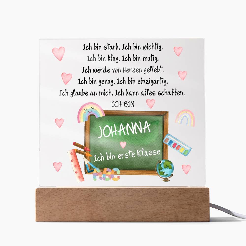 Personalisiertes Geschenk Zum Schulanfang - Acrylic Square Plaque