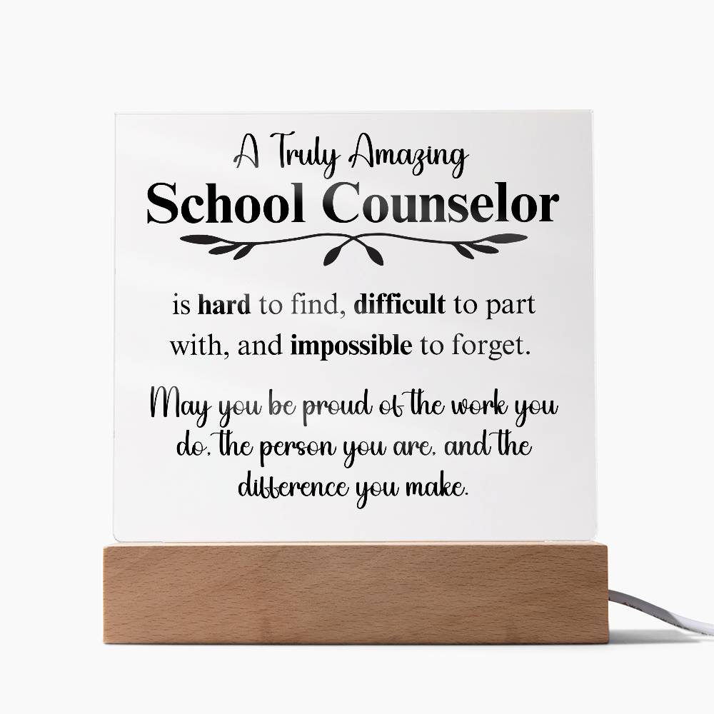Personalized School Councelor Gift - Acrylic Square Plaque