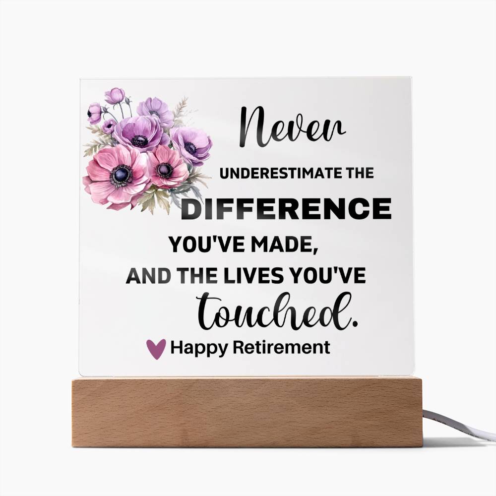 Happy Retirement - Acrylic Square Plaque