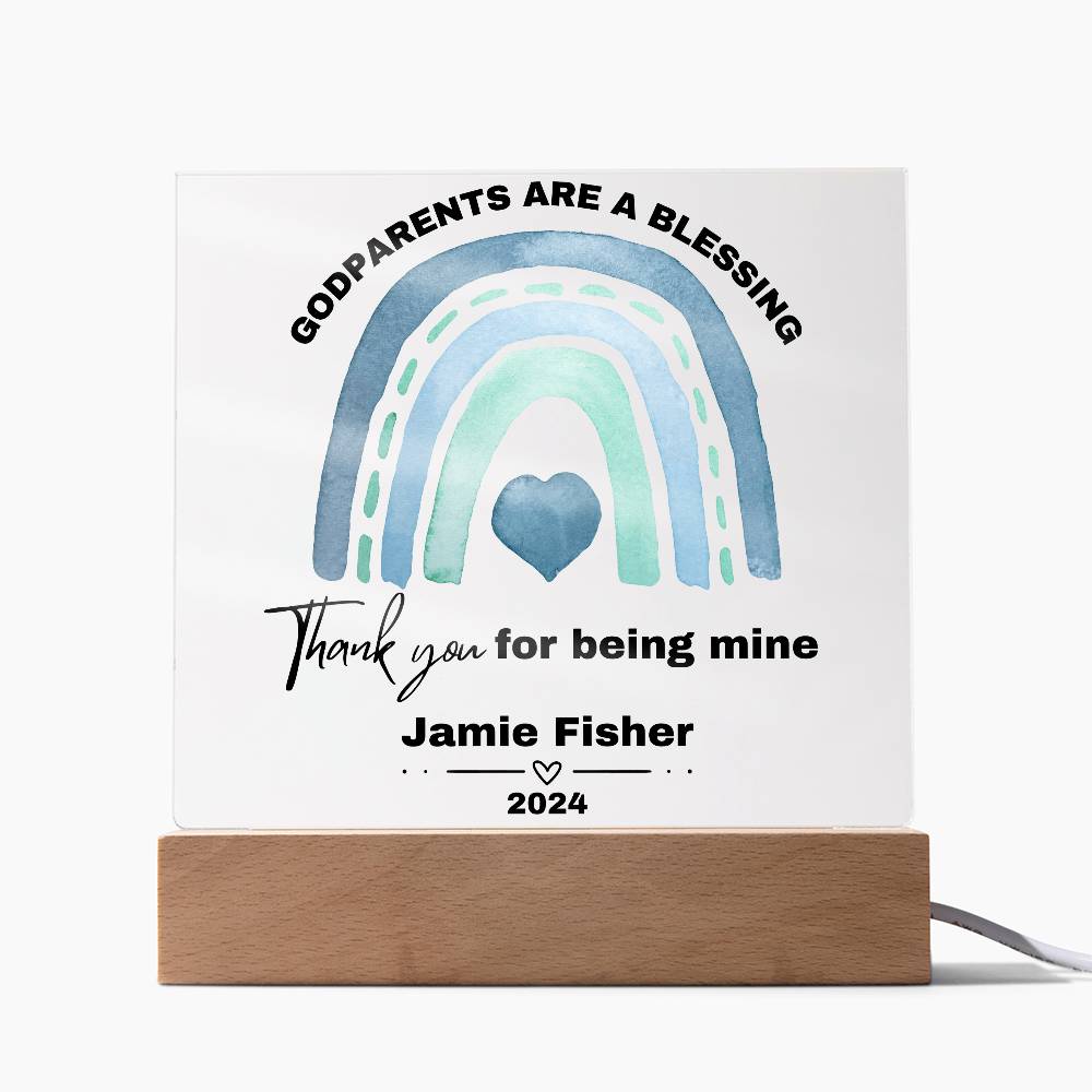 Personalized Godparents Gift 2 - Acrylic Square Plaque