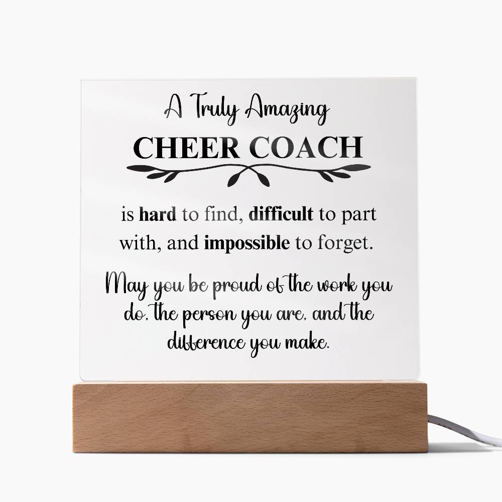 Personalized Cheer Coach Gift - Acrylic Square Plaque