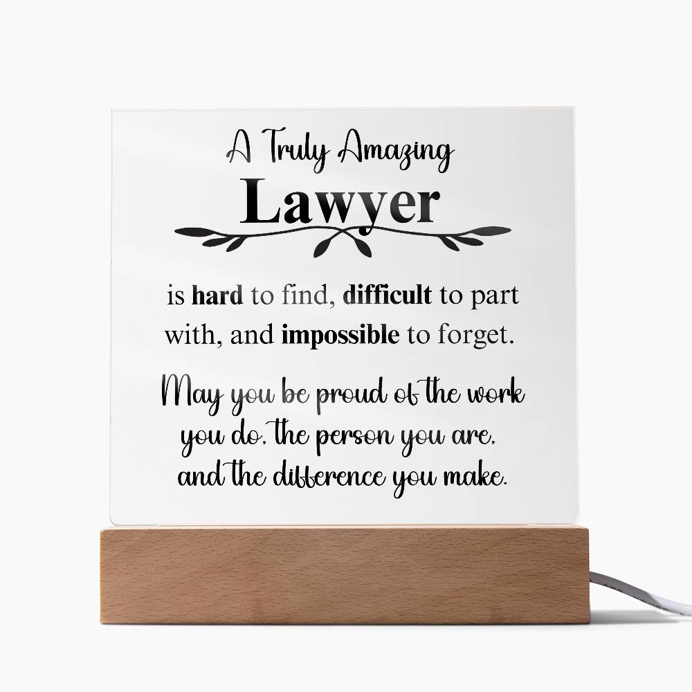 Personalized Lawyer Gift - Acrylic Square Plaque