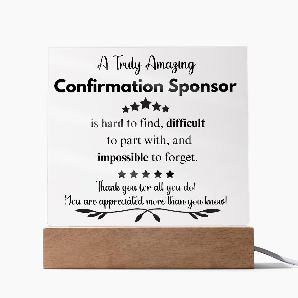 Personalized Confirmation Sponsor Gift - Acrylic Square Plaque