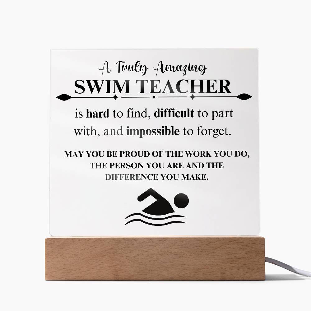Swim Coach Gift 3 - Acrylic Square Plaque