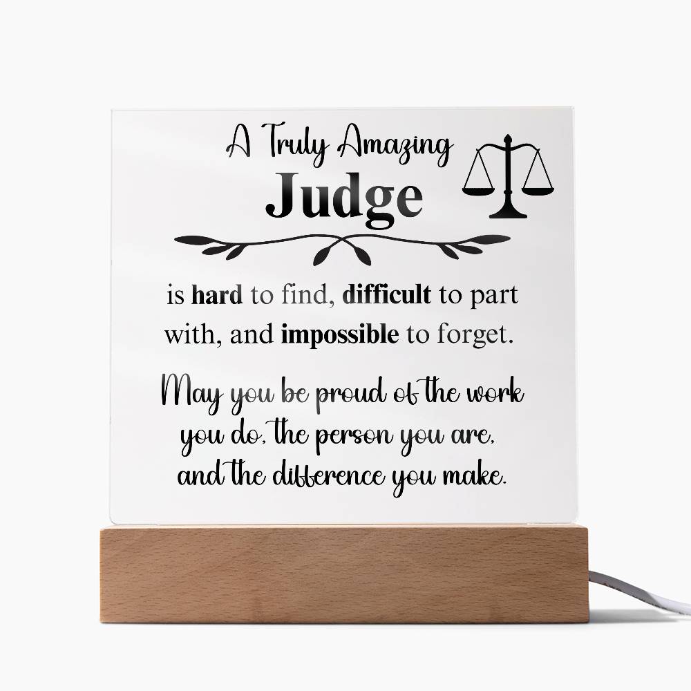 Personalized Judge Gift - Acrylic Square Plaque