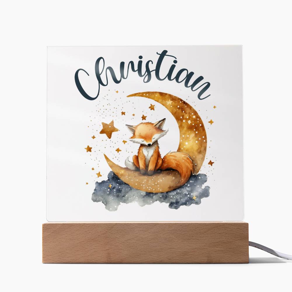Nachtlicht Personalisiert Mit Namen - Acrylic Square Plaque