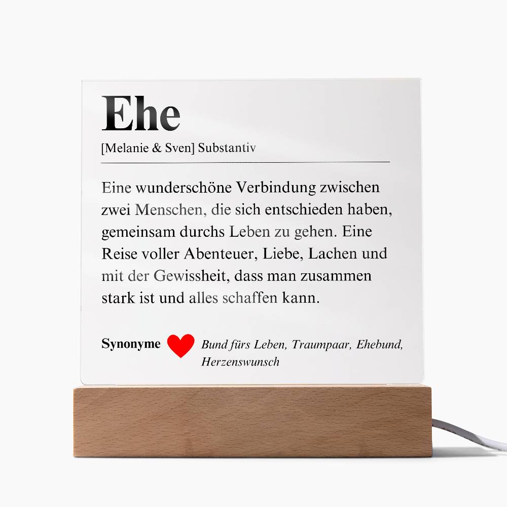 Definition Ehe Poster Acryl Platte 2