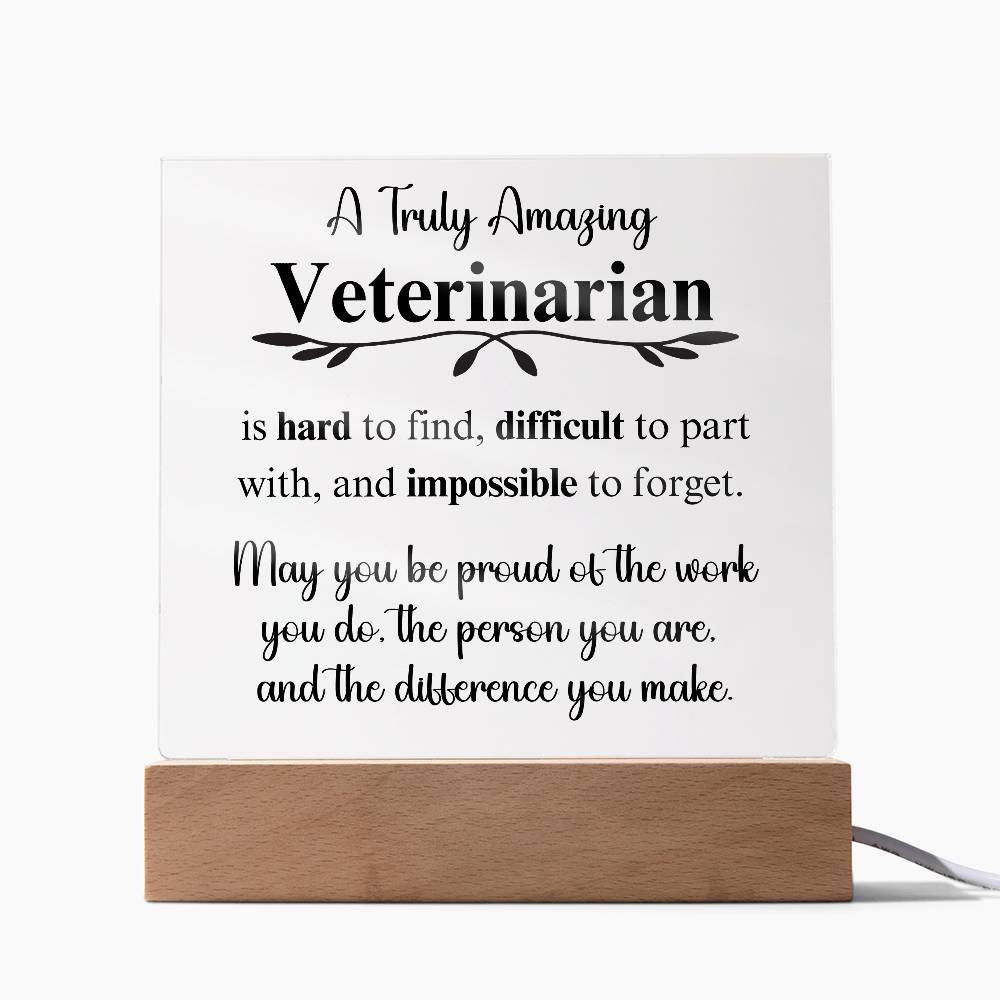 Personalized Veterinarian Gift - Acrylic Square Plaque