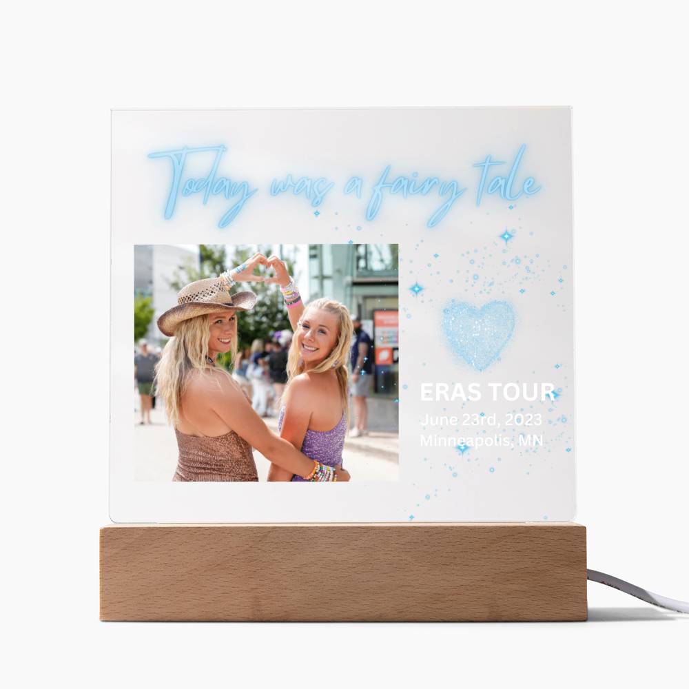 Eras Tour - Today Was A Fairy Tale - Acrylic Square Plaque(White Text)