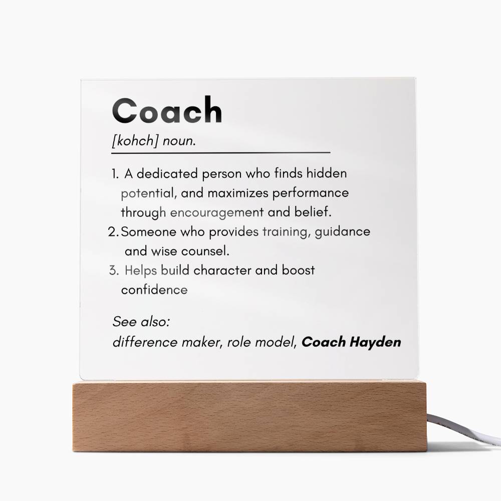 Coach 1 - Acrylic Square Plaque