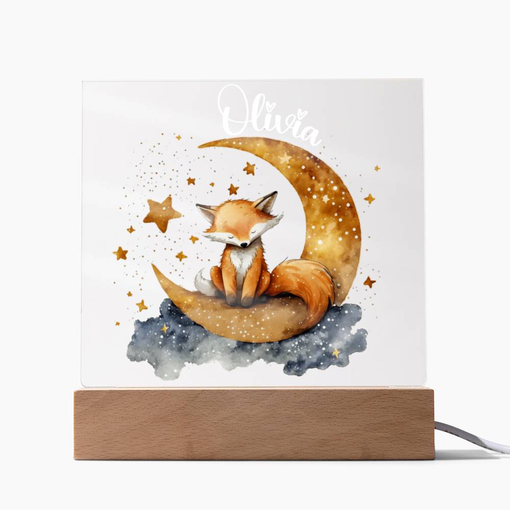 Night Light Personalized With Name - Acrylic Square Plaque