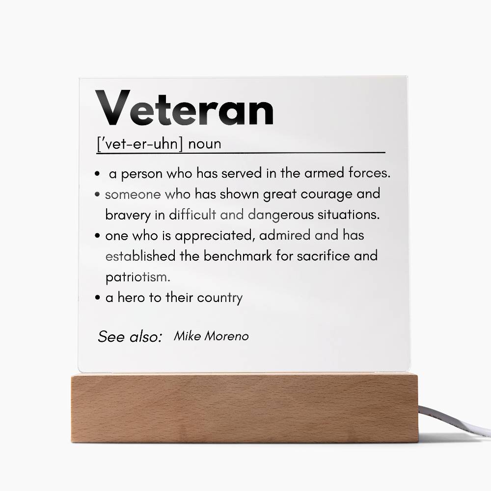 Personalized Veteran Definition 5 - Acrylic Square Plaque