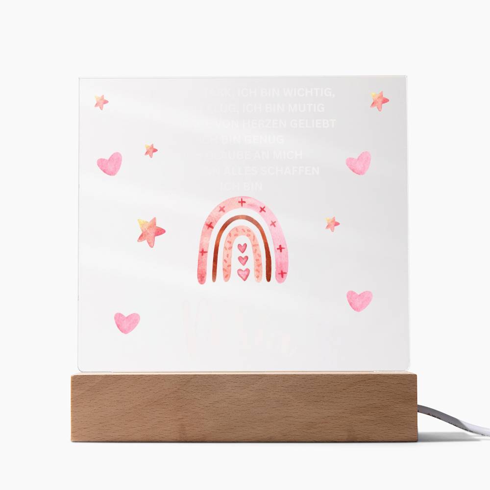 Personalisiertes Acryl LED Licht Mit Namen - Acrylic Square Plaque