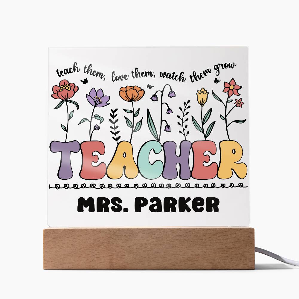 Teacher Square Acrylic Plaque 15