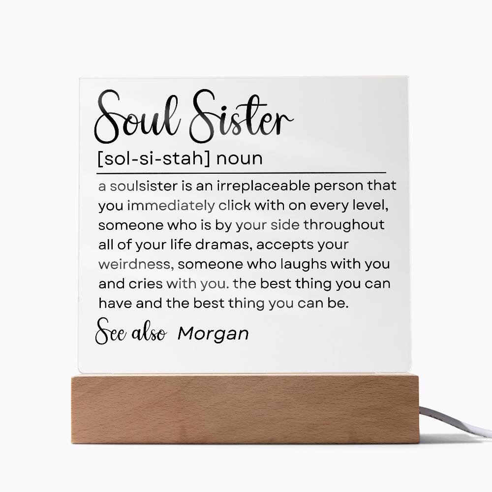 Personalized Soul Sister Plaque 2 - Acrylic Square Plaque