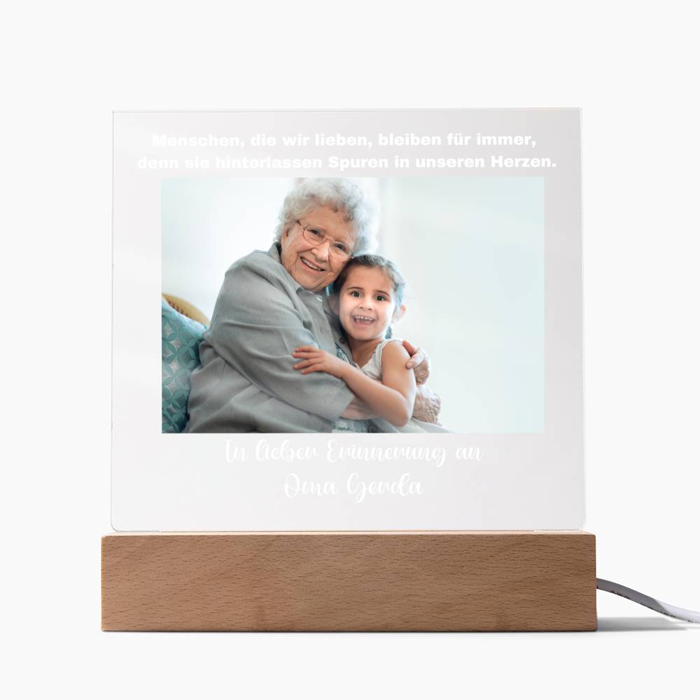 Persönliches Geschenk Zur Trauer Mit Foto Acryl Platte Mit LED Licht