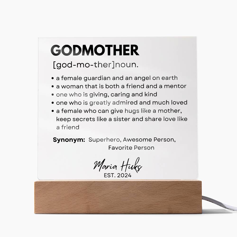 Personalized Godparents Gift 4 - Acrylic Square Plaque