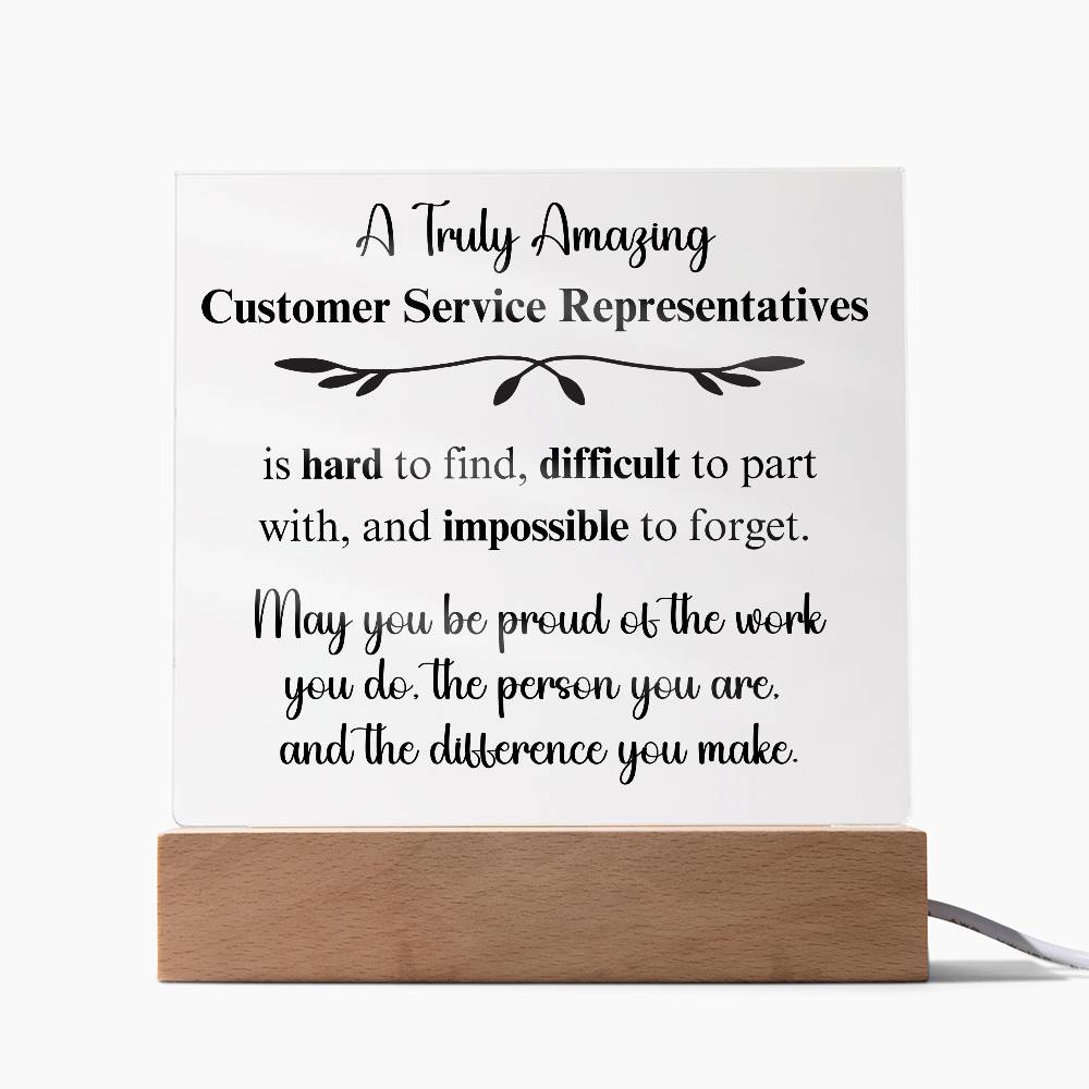 Personalized Customer Service Representative Gift - Acrylic Square Plaque