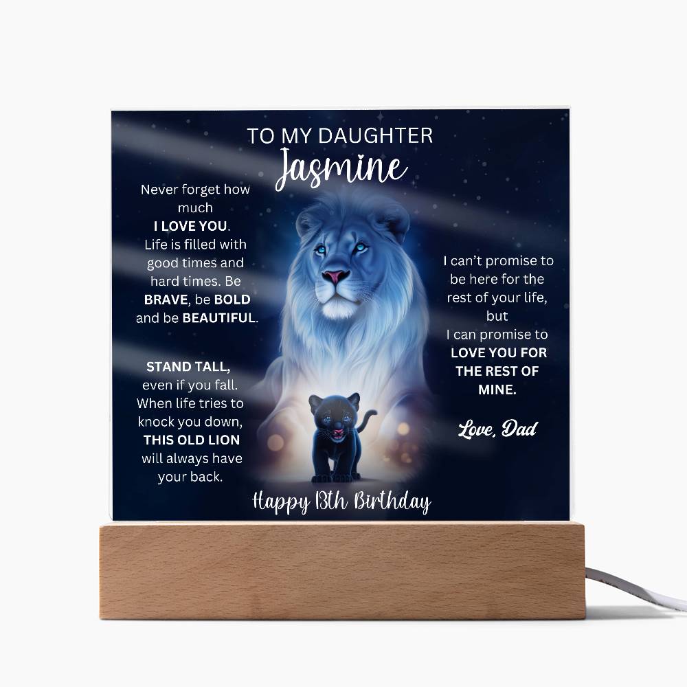 13th Birthday Gift To Daughter From Dad - Acrylic Square Plaque